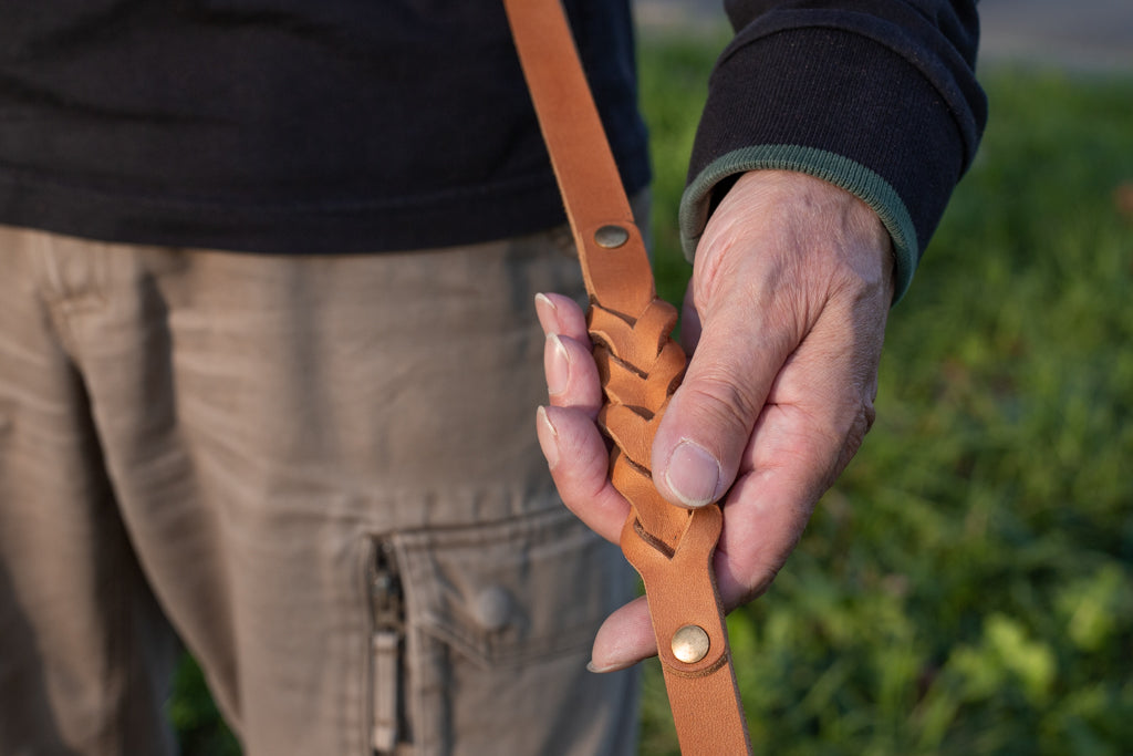 Lederleine mit Stadtschlaufe XL